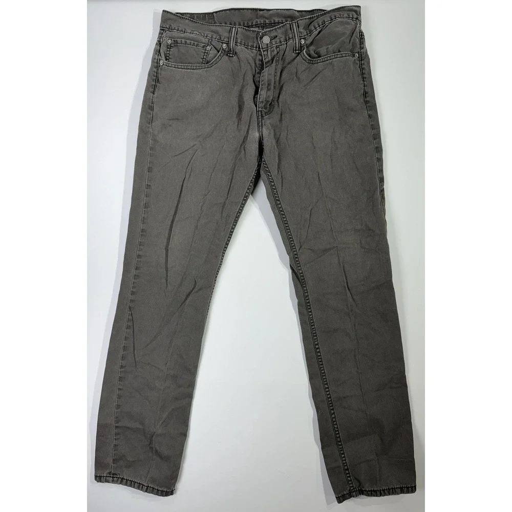 Levi's 511 Slim Fit Jeans Mens W36 L32 Gray Washed Denim Stretch